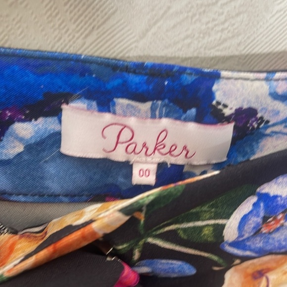 🆕 PARKER Black Multi Sotero Floral Print Striped-hem Joggers Pants 00 - Picture 6 of 8